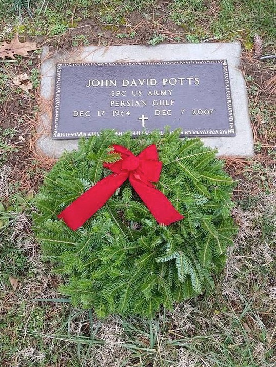 Grave of John David Potts (Wreaths across America)